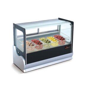 کانتر بستنی رومیزی 120 سانت با 5 ظرف پلی کربنات انویل. تجهیزات آشپزخانه صنعتی آریا